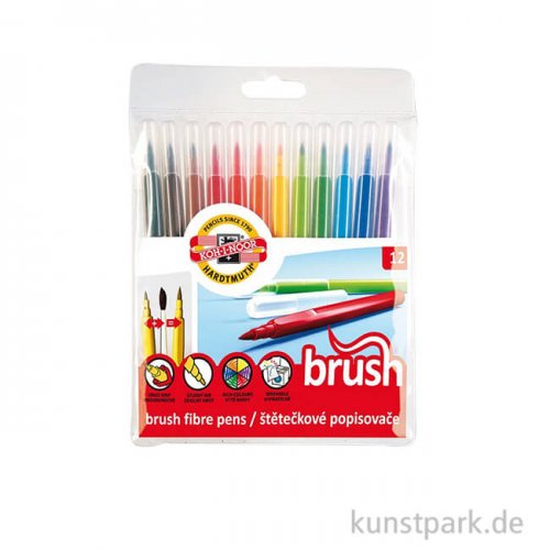 Koh-I-Noor Brush Pen, 12 Stifte im Etui