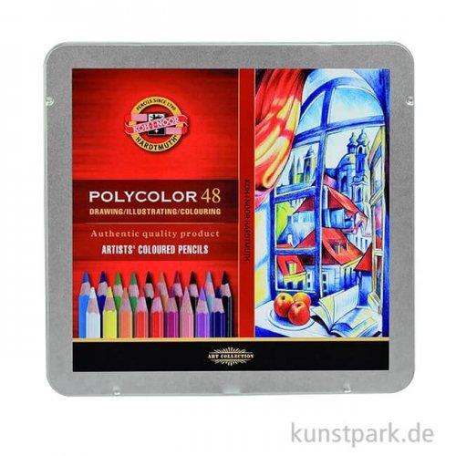 Koh-I-Noor POLYCOLOR, 48 Künstlerfarbstifte im Metalletui