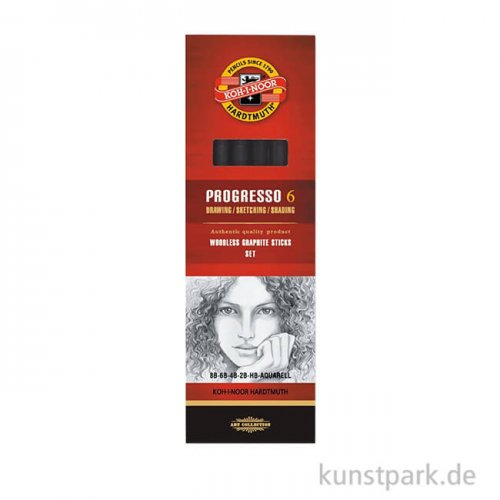 Koh-I-Noor Progresso Graphit und Aquarell Set, 6 Stifte sortiert