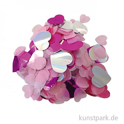 Konfetti Mix - Herz, Pink-Rosa-Silber, 20 g