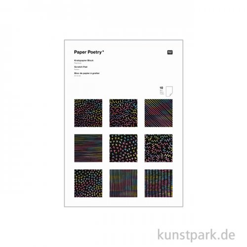 Kratzpapier Block - Regenbogen DIN A5 - 15 Blatt