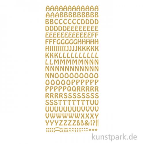 Kreativ Sticker - Buchstaben groß, Gold, 10 x 23 cm