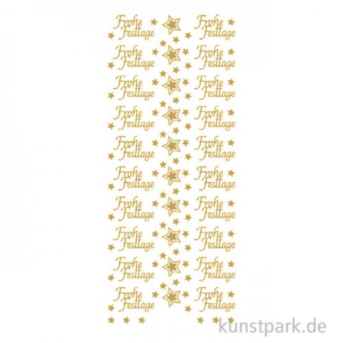 Kreativ Sticker - Frohe Festtage, Gold, 10 x 23 cm