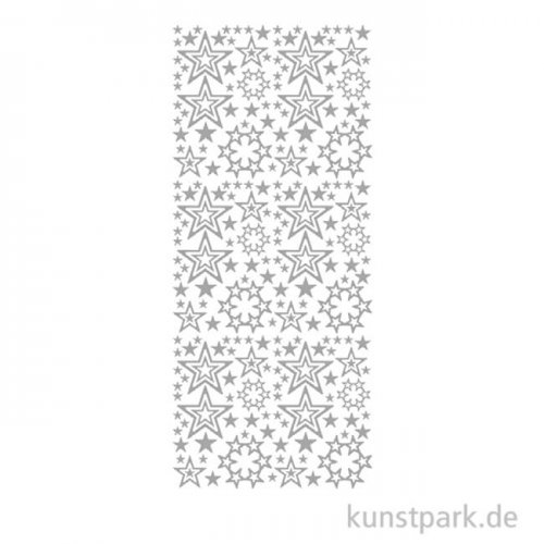 Kreativ Sticker - Sterne 3, Silber, 10 x 23 cm