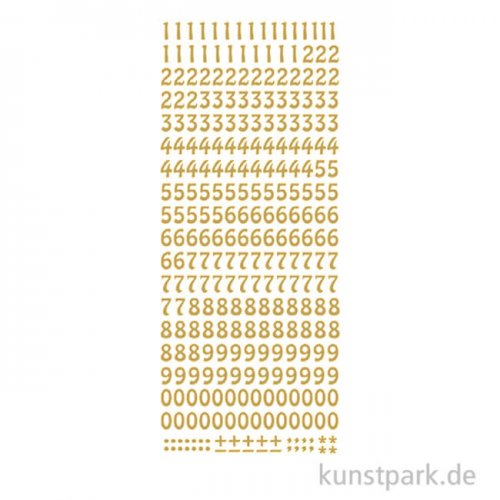 Kreativ Sticker - Zahlen 1, Gold, 10 x 23 cm