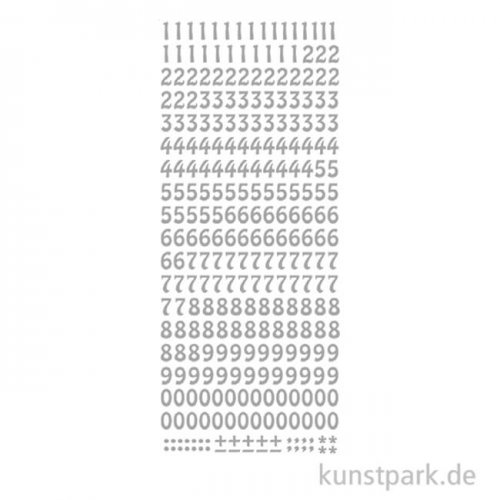 Kreativ Sticker - Zahlen 1, Silber, 10 x 23 cm