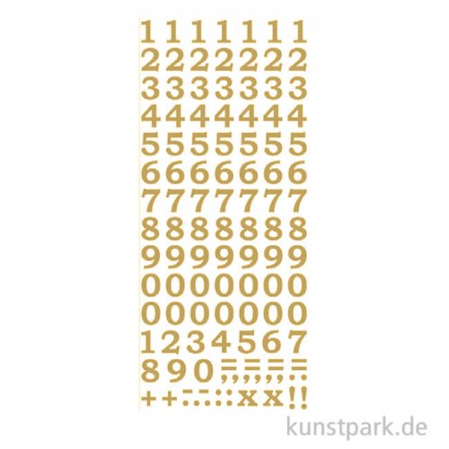 Kreativ Sticker - Zahlen 2, Gold, 10 x 23 cm