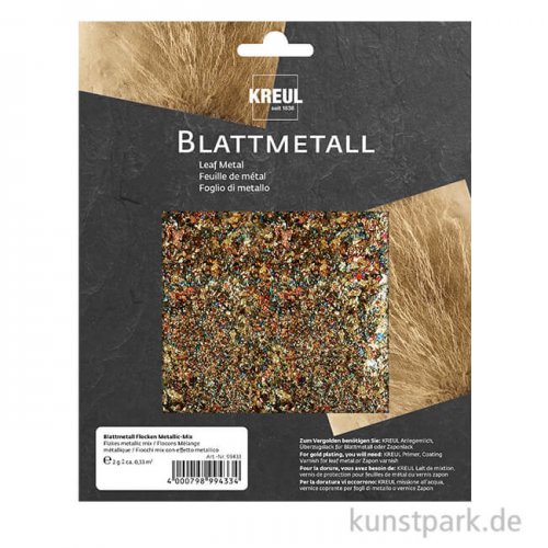 KREUL Blattmetall Flocken - Metallic-Mix, 2g