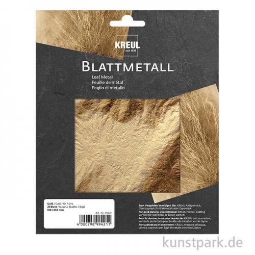 KREUL Blattmetall - Gold, 140 x 140 mm, 25 Blatt