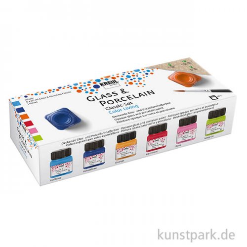 KREUL Glass & Porcelain Classic - Color Living Set, 6 x 20 ml