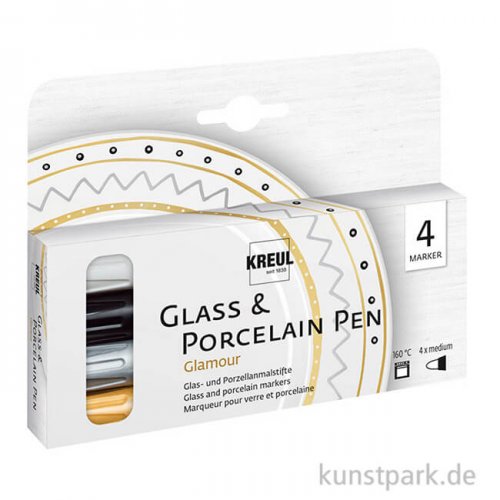 KREUL Glass & Porcelain Pen - Glamour Set mit 4 Stiften