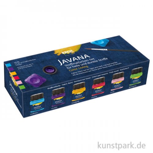KREUL Javana Stoffmalfarben Set - Color Living, 6 x 20 ml