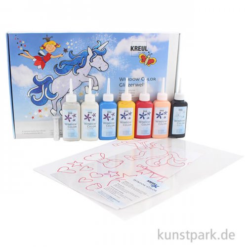 KREUL Window Color Glas Design Set - Glitzerwelt