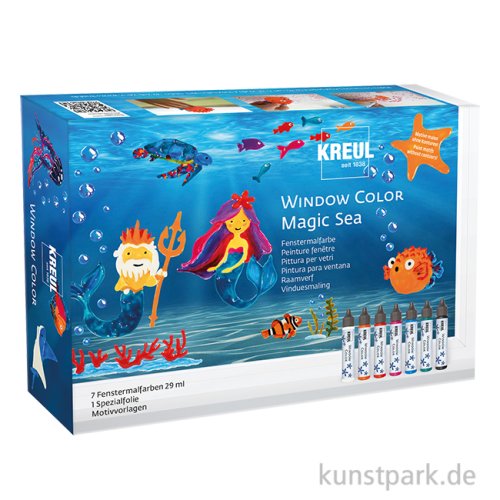 KREUL Window Color Set - Magic Sea mit 7 Farben + Zubehör