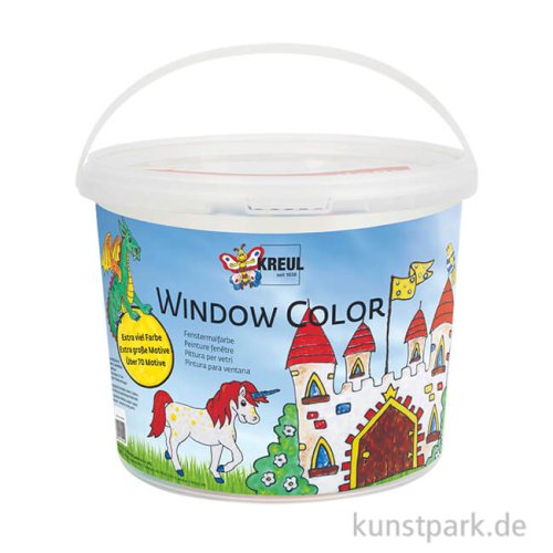 KREUL Window Color Set - Powerpack Burg mit 7 Farben + Zubehör