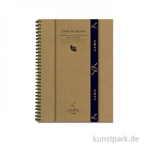 Lana LIVRE DE DESSIN Skizzenbuch, 50 Blatt, 150g, spiral DIN A3