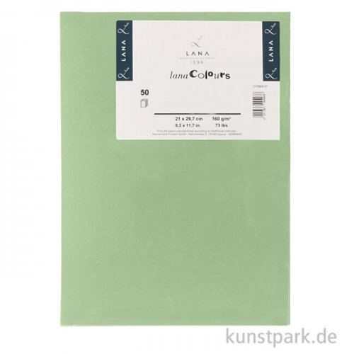 Lana COLOUR farbiges Papier, 50 Bogen, 160g, DIN A4 DIN A4 | 143 - Grün