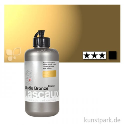 Lascaux STUDIO Bronzefarben 250 ml Flasche | 991 Bleichgold