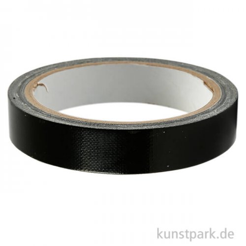 Gewebeklebeband mit guter Handreißbarkeit - Schwarz, Länge 25 m 19 mm