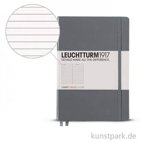 Leuchtturm Notizbuch Hardcover - Anthrazit - Liniert
