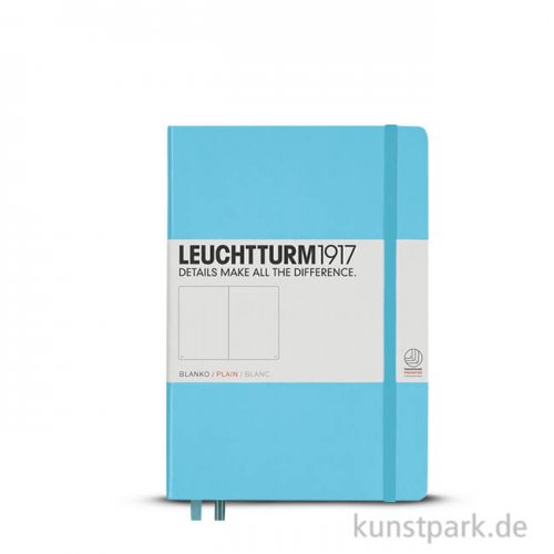 Leuchtturm Notizbuch Hardcover - Eisblau - Blanko Pocket A6 - 185 Seiten