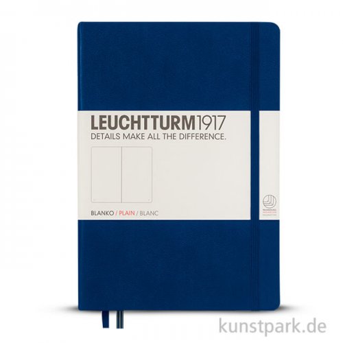 Leuchtturm Notizbuch Hardcover - Marine - Blanko Master A4 Slim - 121 Seiten