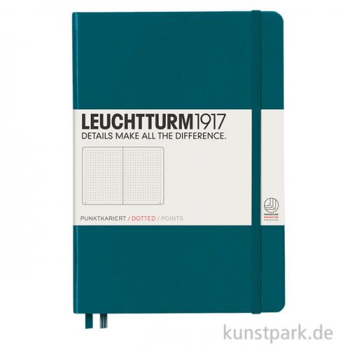 Leuchtturm Notizbuch Hardcover - Pacific Green, DIN A5, Dotted