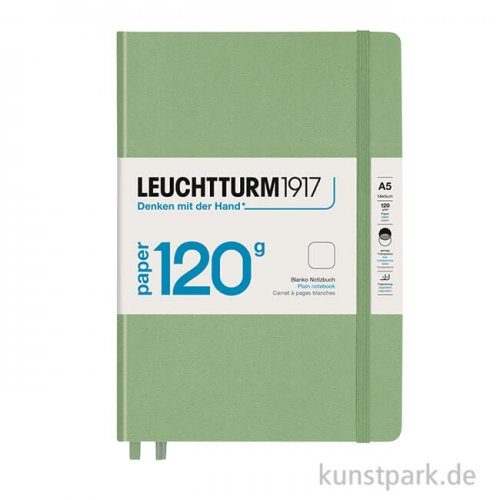 Leuchtturm Notizbuch Hardcover - Salbei, 120g Edition, A5, Blanko