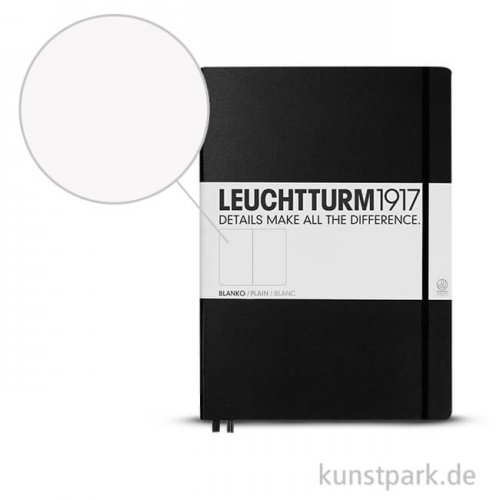 Leuchtturm Notizbuch Hardcover - Schwarz - Blanko
