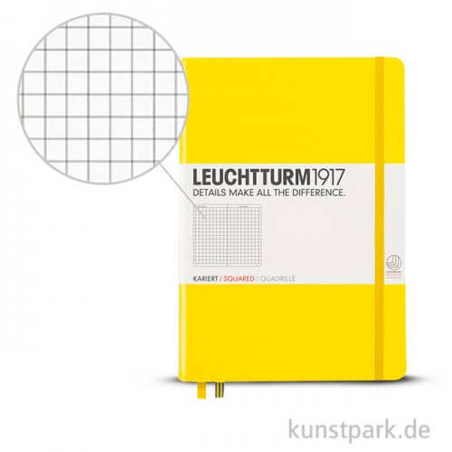 Leuchtturm Notizbuch Hardcover - Zitrone - Kariert