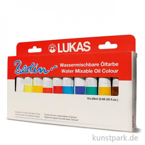 Lukas BERLIN Selection Set mit 10x20 ml Wasser-Ölfarbe