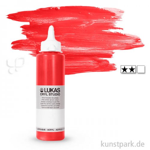 LukasCryl STUDIO Acrylfarbe 250 ml Flasche | 4672 Kadmiumrot hell