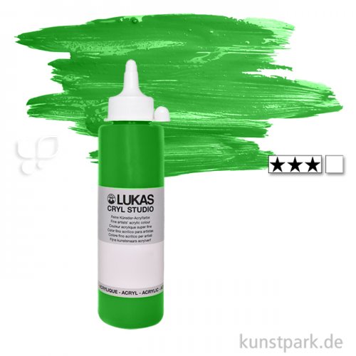 LukasCryl STUDIO Acrylfarbe 250 ml Flasche | 4751 Chromgrün hell