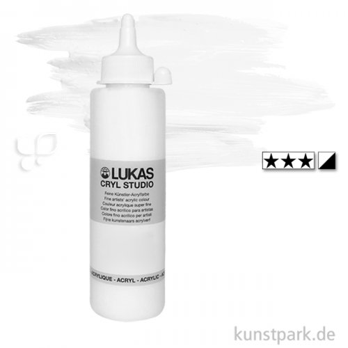 LukasCryl STUDIO Acrylfarbe 500 ml Flasche | 4608 Titanweiß