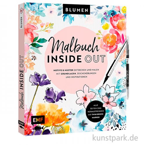 Malbuch Inside Out: Watercolor Blumen, Edition Fischer