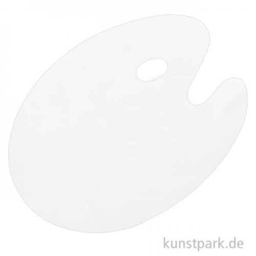Ovale Malpalette aus transparentem Kunststoff, Größe 30 x 40 cm