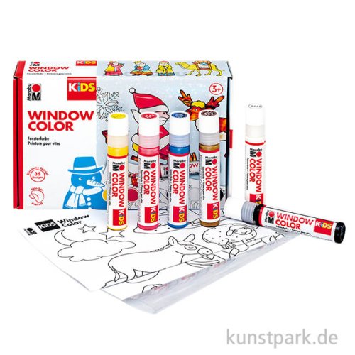 Marabu KiDS Window Color Set - Christmas, 6 x 25 ml
