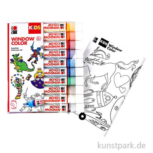 Marabu KiDS Window Color Set - Favourites, 10 x 25 ml
