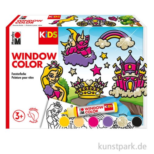 Marabu KiDS Window Color Set - Prinzessin, 6 x 25 ml