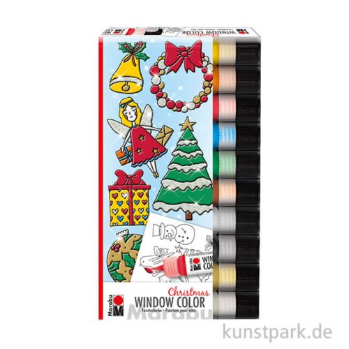 Marabu Window Color Set - Christmas, 10 x 25 ml