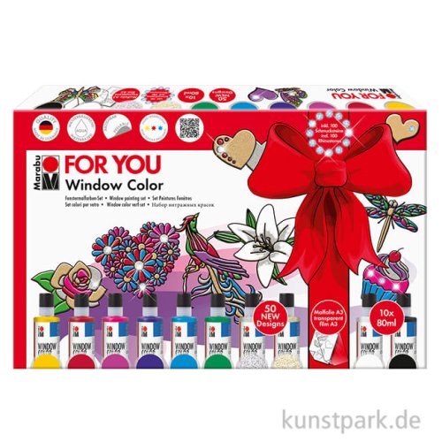 Marabu Window Color Set - Fun & Fancy, For You, 10 x 80 ml