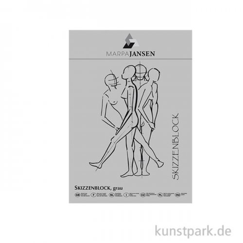 Marpa Jansen Skizzenpapier-Block - Grau, 110g 100 Bogen - 24 x 34 cm
