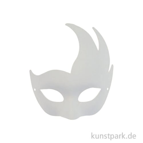 Maske zum Bemalen, Karton, Weiß, 22 x 20 cm