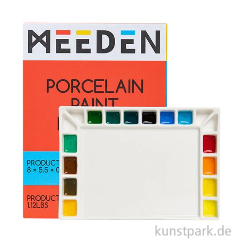 Meeden Porzellanpalette - Eckig, 18 Mischmulden, 14 x 20 cm