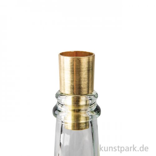 Metall Flaschenkerzenhalter für Stabkerzen, Gold, 2,2/1,8x5cm, 2 Stk