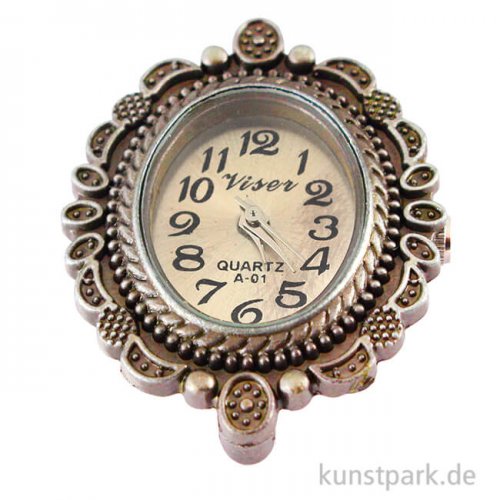 Metall-Uhrwerk Vintage Collection mit Gelenk & Zierrand, 2,5x3,2 cm