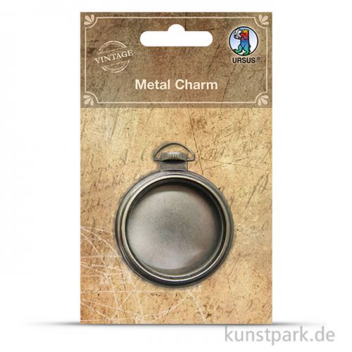 Metallcharms Vintage - Taschenuhr, 1 Stück