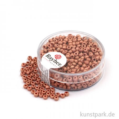 Metallic-Rocailles matt - 2,6 mm - 17 g Dose | Zartrosa