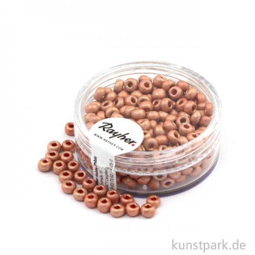 Metallic-Rocailles matt - 4 mm - 17 g Dose | Zartrosa