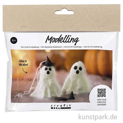 Mini Bastelset Halloween Modellieren, Gespenst